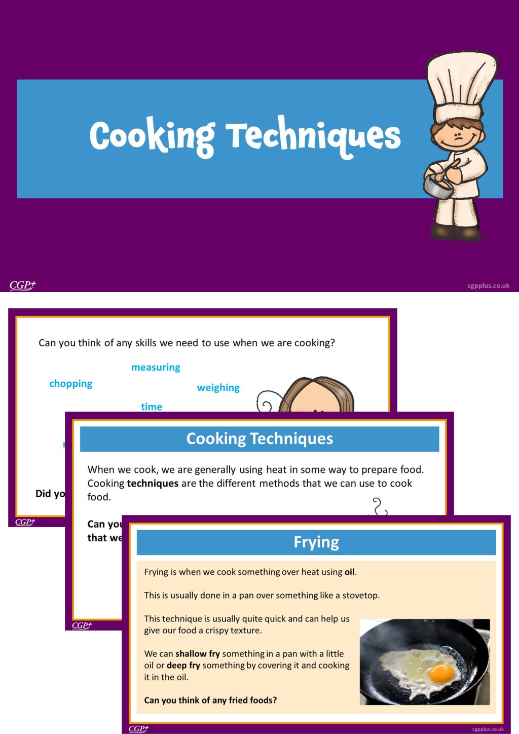 Picture of: Cooking Techniques (Years -)  CGP Plus
